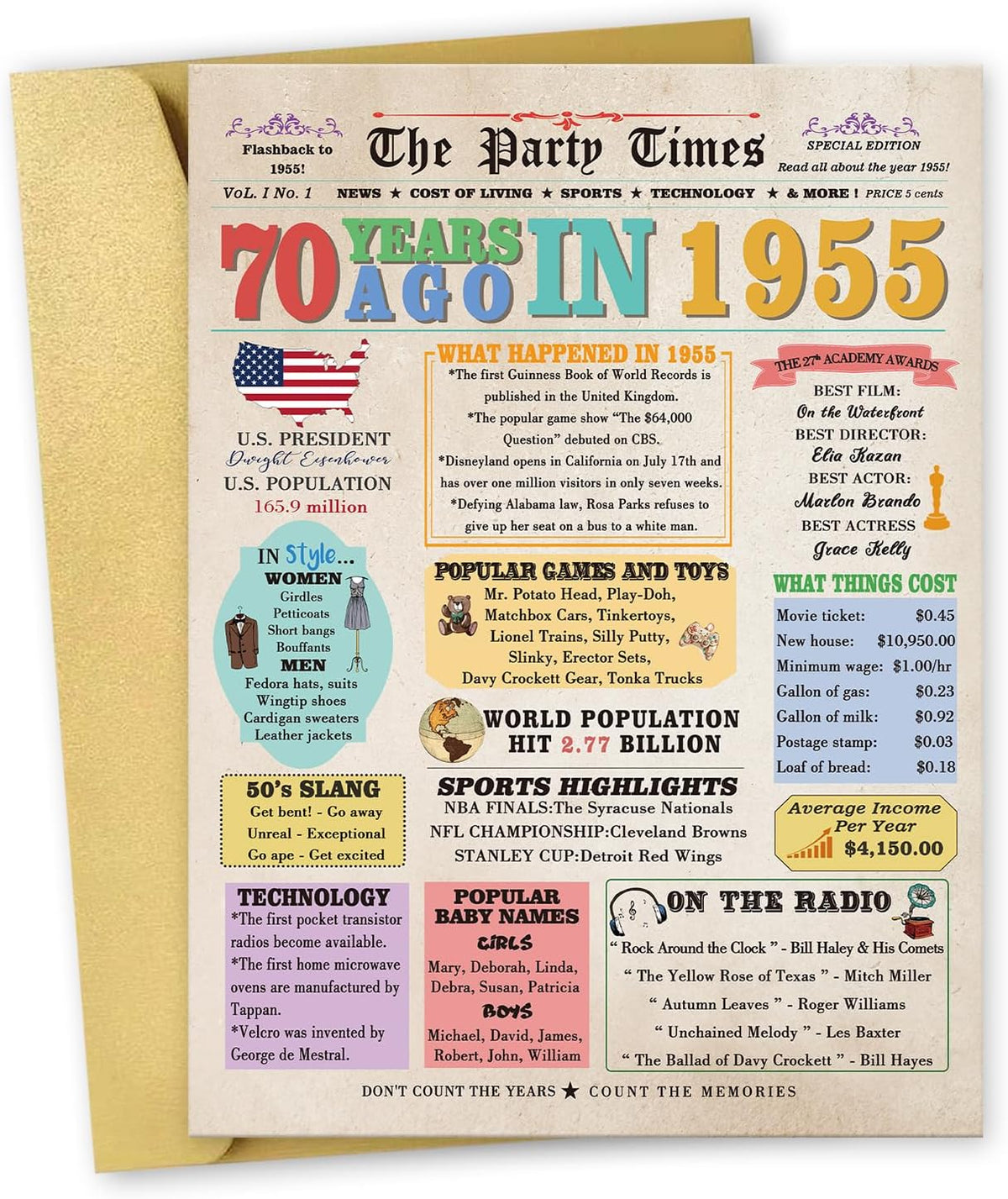 Happy 80th Birthday Gifts Decorations for Women Men, Retro 80 Years Old Birthday Card for Female Male, Great Eighty Bday Gift Ideas for Mom Dad