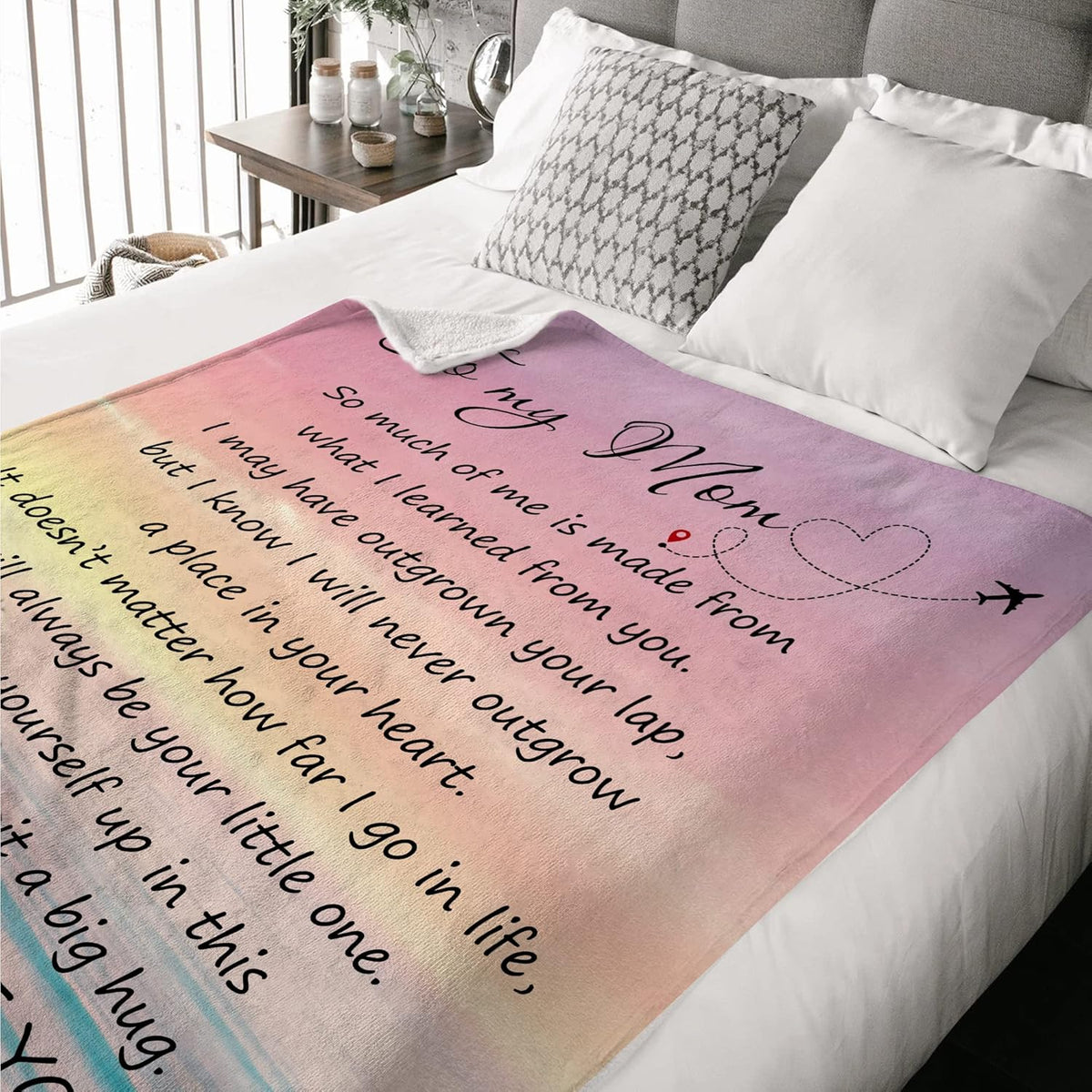 Sunset Mom Gifts for Mom from Daughter or Son to My Mom Blanket, Thoughtful Mothers Day or Birthday Gift, Cozy Present for Mother, Mama, or Mommy, Warm and Soft Blanket