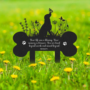 Pet Grave Markers Dog, Metal Dog Memorial Garden Markers Decorations for Cemetery, Pets Waterproof Grave Stakes Plaque Pet Headstone Garden Memorial Graves