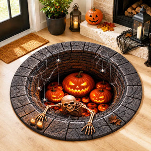 Halloween Pumpkin 3D Illusion Rug, Spooky Vortex Floor Decor, Gothic Home Accent, Scary Bottomless Pit Home Decor, Halloween Party Rug 81c58292-e457-448c-9fd3-e82528cc8a7a-khj-1-.webp