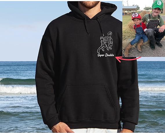 Custom Photo Shirt for Men, Father's Day Tshirt, Dad Portrait Shirt, Gifts on Fathers Day for Dada Papa Grandpa