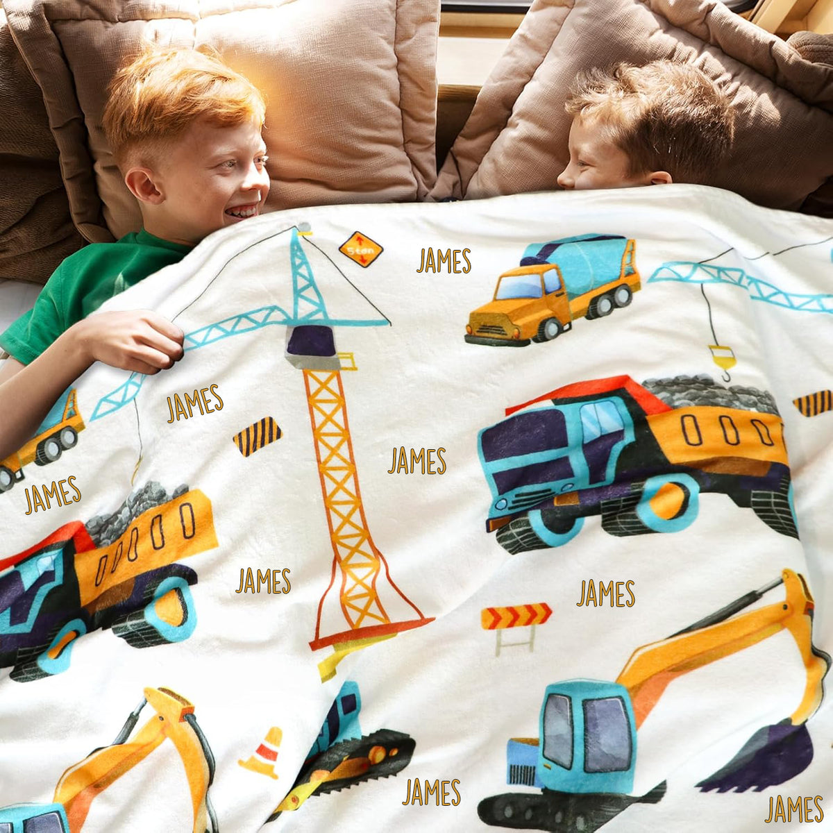 Construction Truck Blanket Boys Excavator Plush Throw Blanket Soft Fuzzy Flannel Tractor Blanket for Bed Couch Sofa Decor Blankets Trucks Car Lover Toddler Kids Blankets Gifts