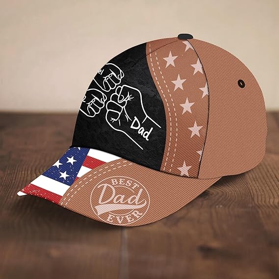 Personalized Fist Hat for Dad Father Papa Grandpa Husband, Customized Father's Day Birthday Gift with Name, Dad Papa Gifts