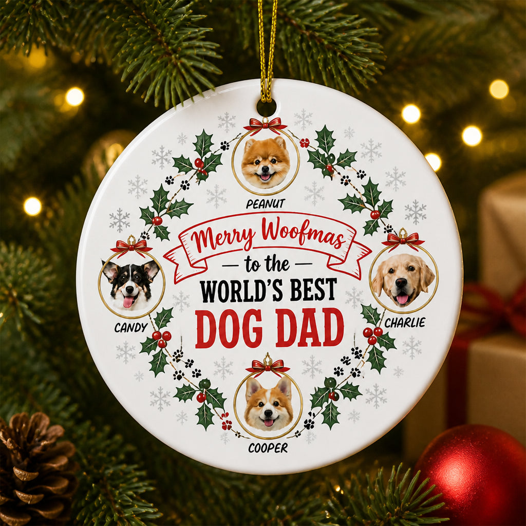 Merry Woofmas – World’s Best Dog Dad Photo Ornament - Personalized Ornament 81d8a2bb-c703-4f89-ba4c-472de771a6d6.jpg