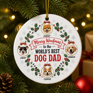 Merry Woofmas – World’s Best Dog Dad Photo Ornament - Personalized Ornament 81d8a2bb-c703-4f89-ba4c-472de771a6d6.jpg