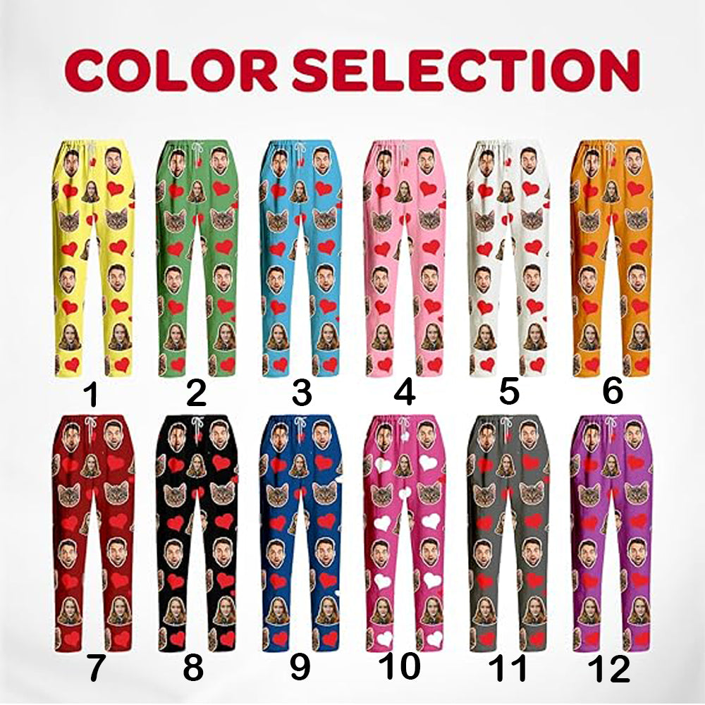 Custom Pajama Pants with Photo Men Women,Engagement Gifts for Couples,Personalized Wedding Gifts Christmas Gift For Men Women Cat Lovers Dog Lovers