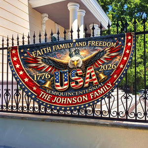 Personalized 250 Years of Freedom Flag, Custom 250 Year American Anniversary Banner with Family Name, 250th American Anniversary Decorations, Patriotic Banner Gifts for Family, Friend