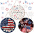 4th of July Patriotic Decorations 4th of July Wreath Independence Day Wooden Door Sign American Patriotic Festival Hanging Ornament Plaque for Memorial Day Home Front Door Decor