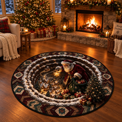 3D Christmas Round Rug | Optical Illusion Santa Claus Mat | Snowy Village Xmas Floor Carpet | Festive Living Room Decor Holiday Family Gift 81e1442b-d51e-4016-88f2-c61c57752c67-1129d0ba-69be-4c9a-955e-74db8f5ef6c3.png