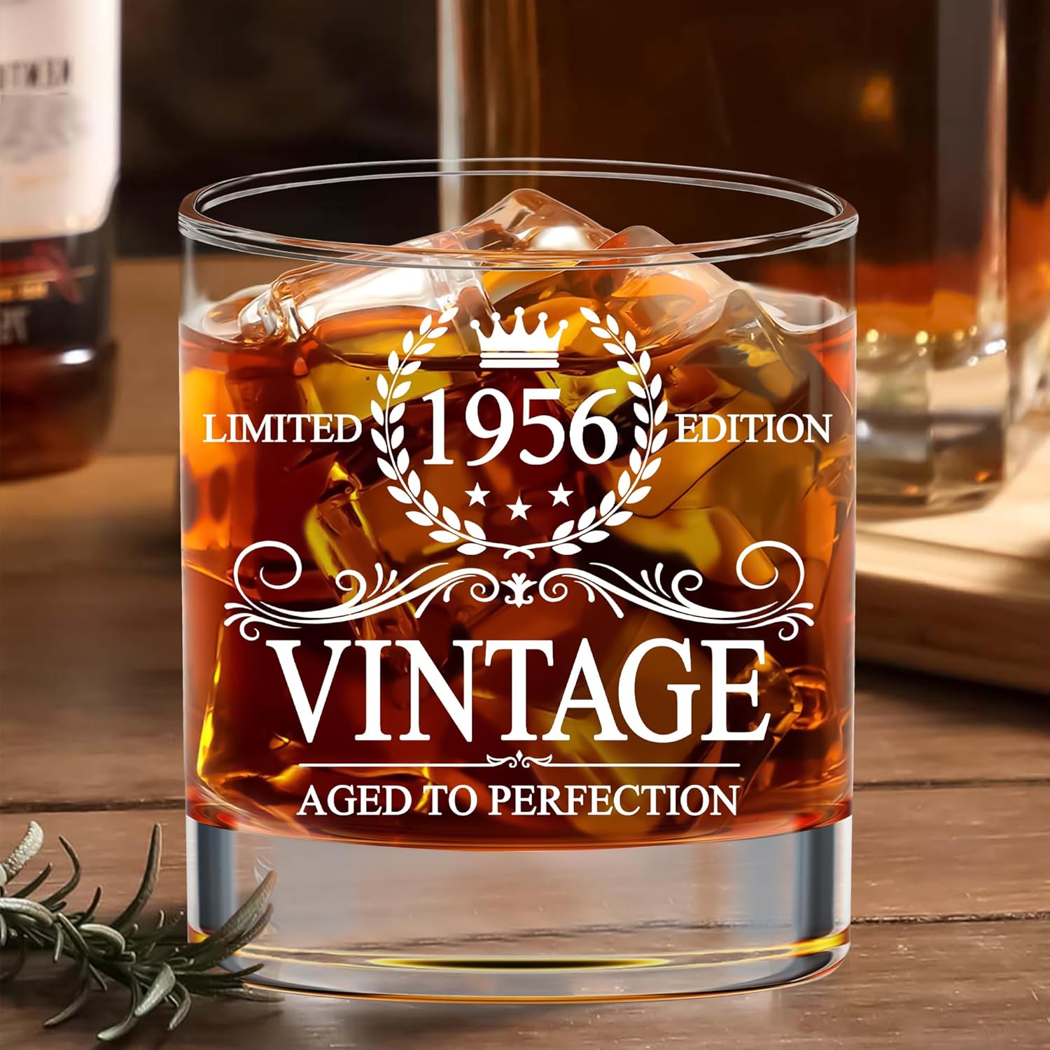 70th Birthday Gifts For Men - 70th Birthday Decorations - Gifts For 70 Year Old Man - 1956 Birthday Gifts - 70th Birthday Whiskey Glasses - Gift For 70th Birthday - 1956 Vintage Whiskey Glass
