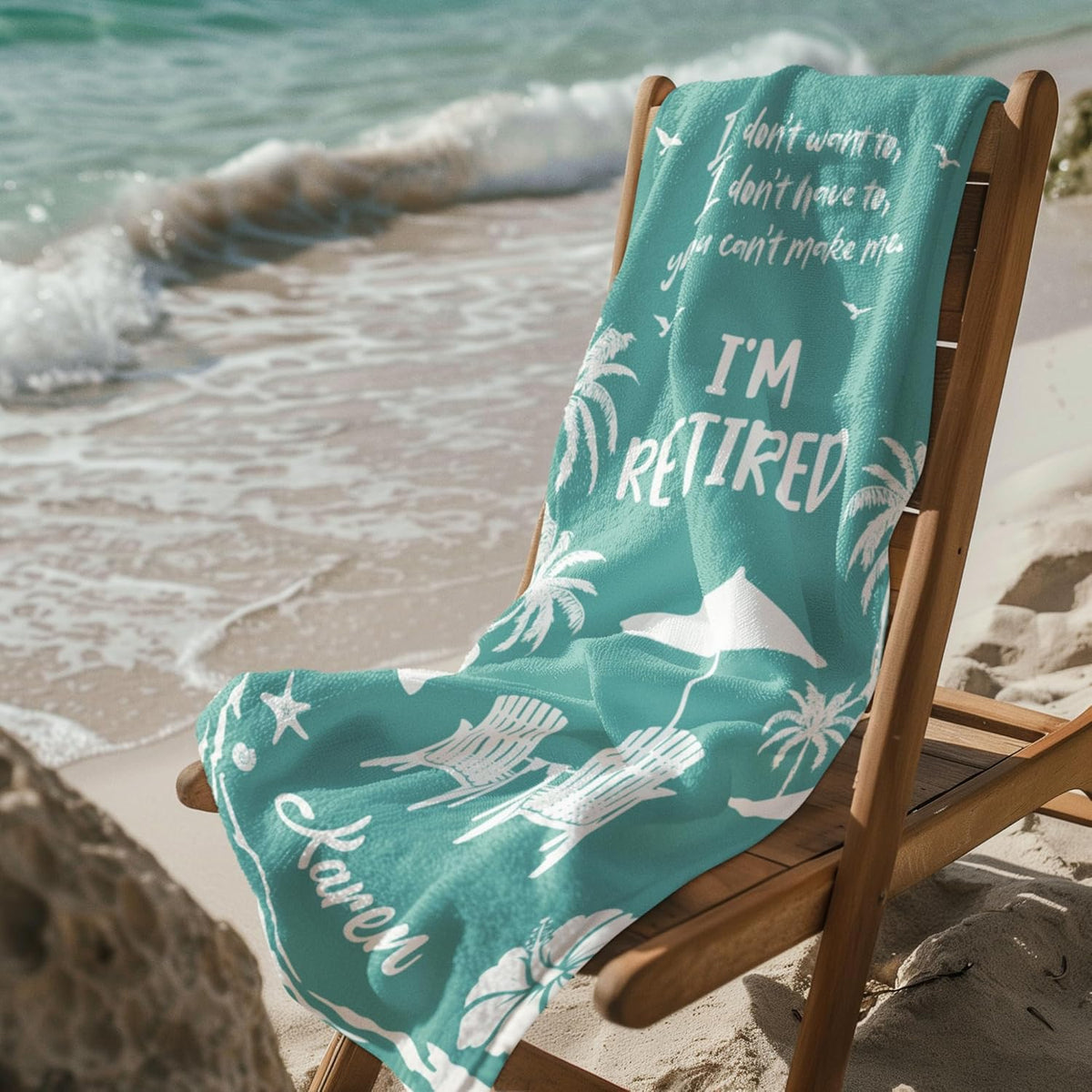 Personalized Retirement Beach Towel 2026, Custom Retirement Gift for Woman, Unique I'm Retired Beach Towel, Novelty Retired Gift for Coworker Friend Mom, Beach Lovers Presents