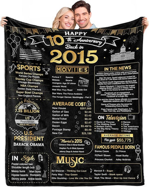 50th Anniversary Wedding Blanket Gifts Gift for 50th Wedding Anniversary Golden 50 Years of Marriage Gifts for Couple Wife Husband Dad Mom Parents Back in 1975 Blanket