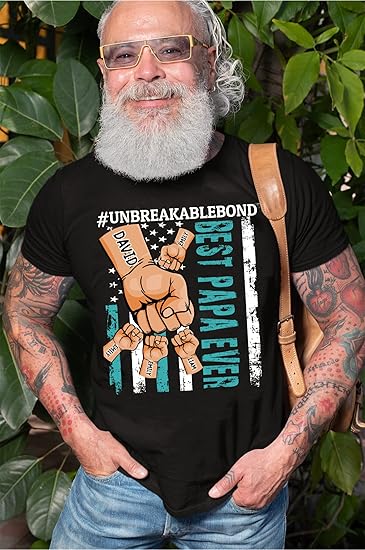 Personalize Best Grandpa Dad Ever Shirt - Custom Fist Bump Papa Father Shirt Hoodie Sweatshirt Unbreakablebond Father's Day Gift