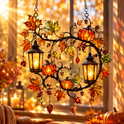 Fall pumpkin window hanging, autumn suncatcher with glowing lanterns, colorful maple leaves and acorns 81ee61db-fcc0-4958-bd66-4b4a9f4fbe44-359137a7-f9f7-467c-aa92-f851384a7579.png