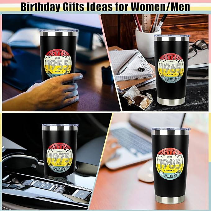 50th Birthday Gifts for Women Men - 1975 50th Birthday Decorations Gifts Ideas for Her Him - 50 Year Old Birthday Gift for Men Women Turning 50 Gift Ideas - Stainless Steel Tumbler