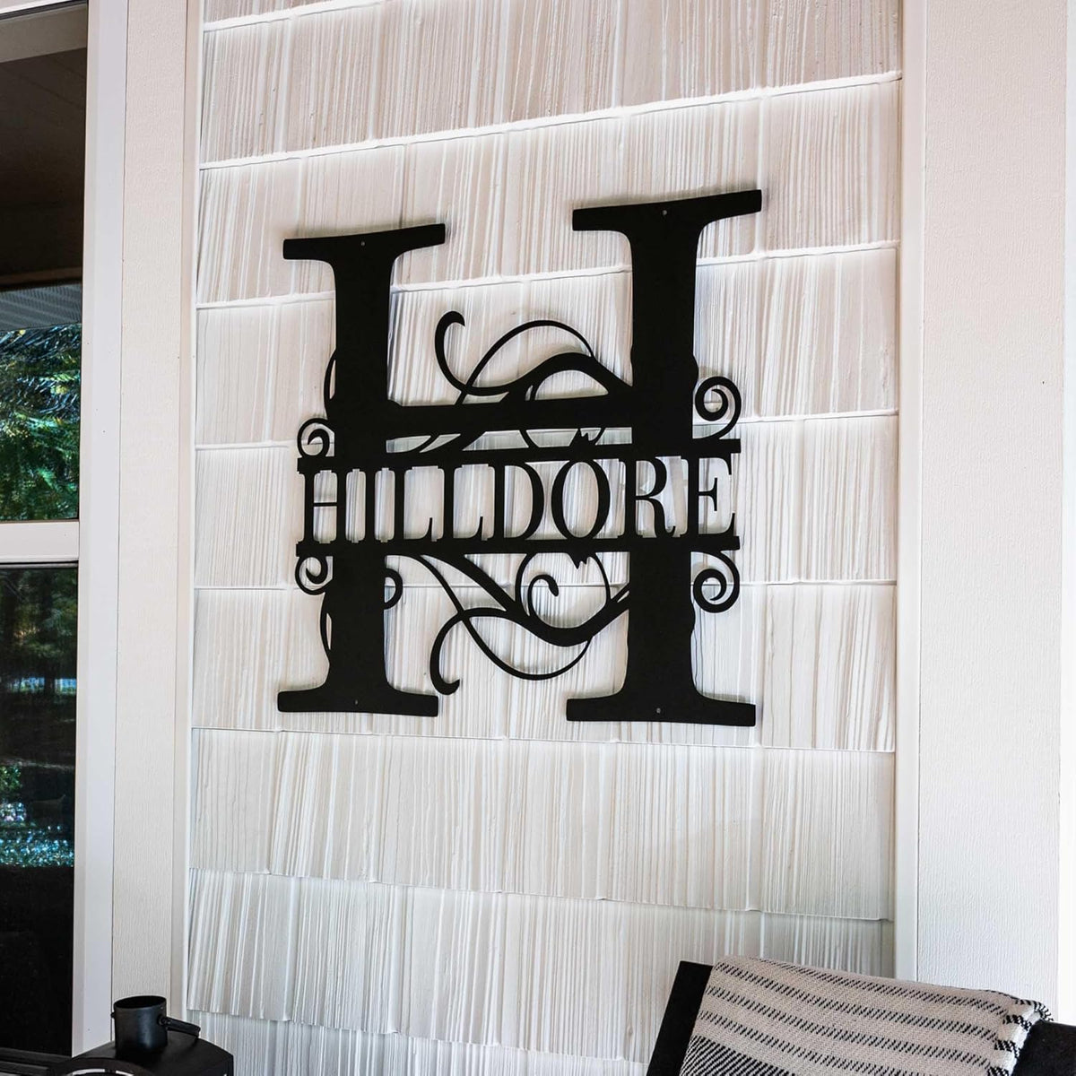 Custom Metal Name Sign | Metal Wall Art | Split Letter Monogram Wall Decor | Personalized Wedding Gift | Outdoor Sign