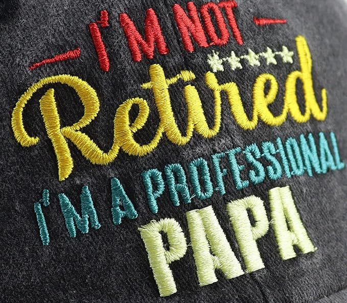 I'm Not Retired I'm A Professional World's Best Dad Hat for Men, Funny Adjustable Cotton Embroidered Professional Papa Baseball Cap