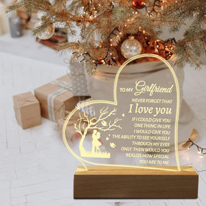 Valentines Day Gifts for Girlfriend, to My Girlfriend Custom Acrylic Engraved Night Light Presents, Birthday Anniversary Christmas Valentines Day Gifts for Girlfriend