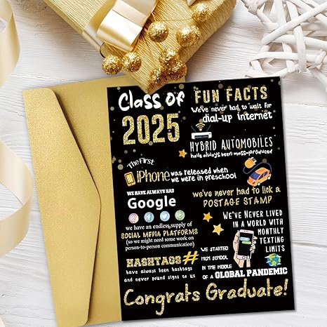 Graduation or Congratulations Card, Graduation 2025 Party Decorations for Her Him, Large Graduation Card for Men Women, Graduation Gifts Friends