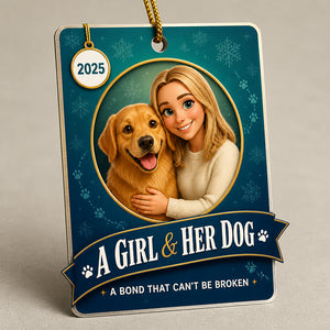 A Girl & Her Dog – Cartoon Photo Aluminum Ornament - Personalized Aluminum Ornament 81fd846f-a9d7-4ce5-99c6-180dd57d74d9.jpg