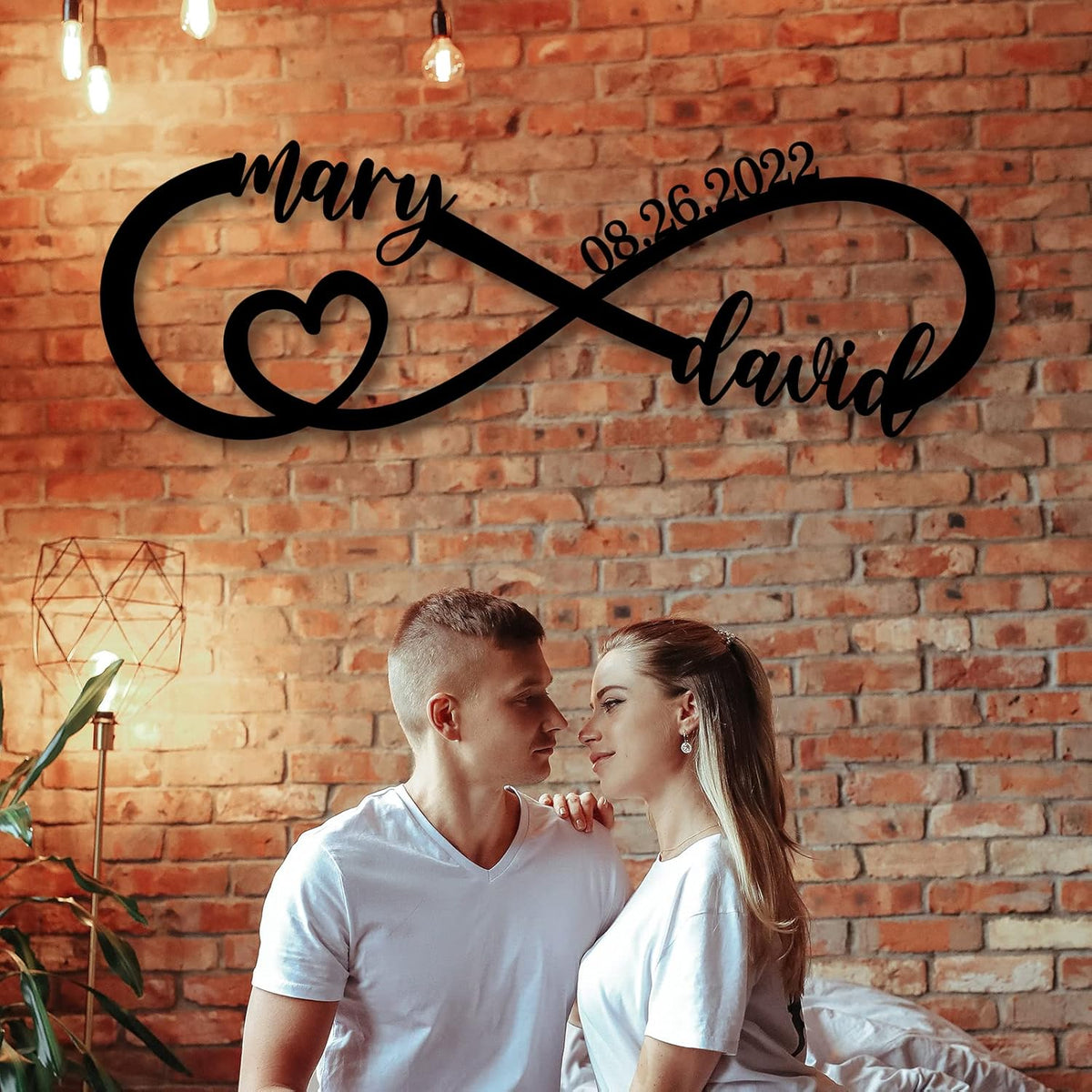 Wedding Gifts for Couples, Infinity Signs with Couple Name, Personalized Valentine'S Day Engagement Gifts, Gifts for Newlyweds, Anniversary Wedding Gift for Couple,Metal Name Signs Personalized