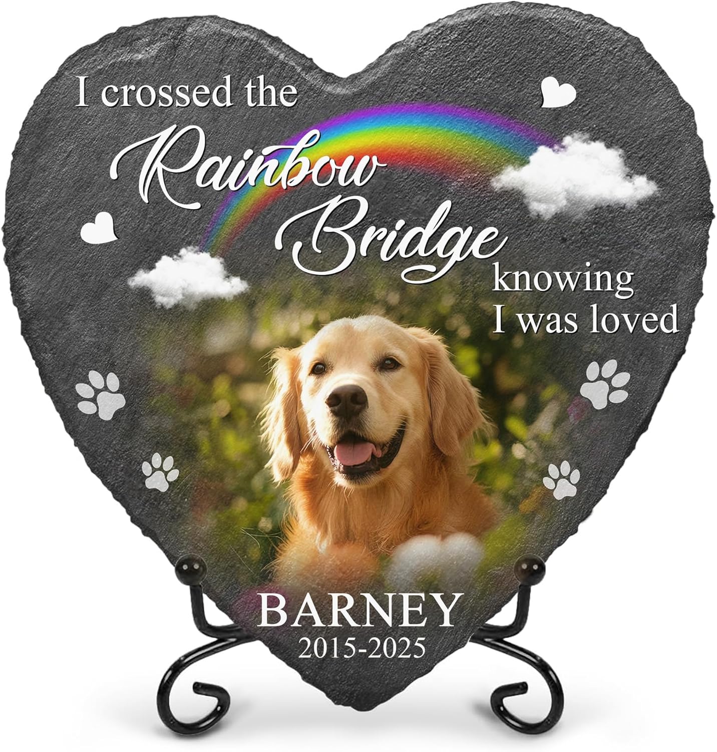 Custom Dog Memorial Stones Personalized Dog Gifts | Pet Memory Thoughtful Gifts for 4-Legged Companion Passed Away | Pet Stones Memorial Dogs with Photo | Best Remembrance Gift for Pets Loss