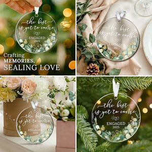 Engagement Gifts for Couples - Engagement Gifts for Newly Engaged Couples, Bride to Be, Women, Fiance, Her - Just Engaged Gift, First Christmas Ornament 2025 Party Decoration - Acrylic Ornament