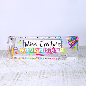 Teacher Classroom Personalized Teacher Desk Sign Back to School Gift Teacher Gift