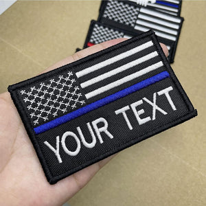 Customizable Tactical Military Name Embroidered Patch, American Flag Patch with Your Text, Hook and Loop, Military and Tactical Accessory for Clothing-Jackets-Hats-Backpacks