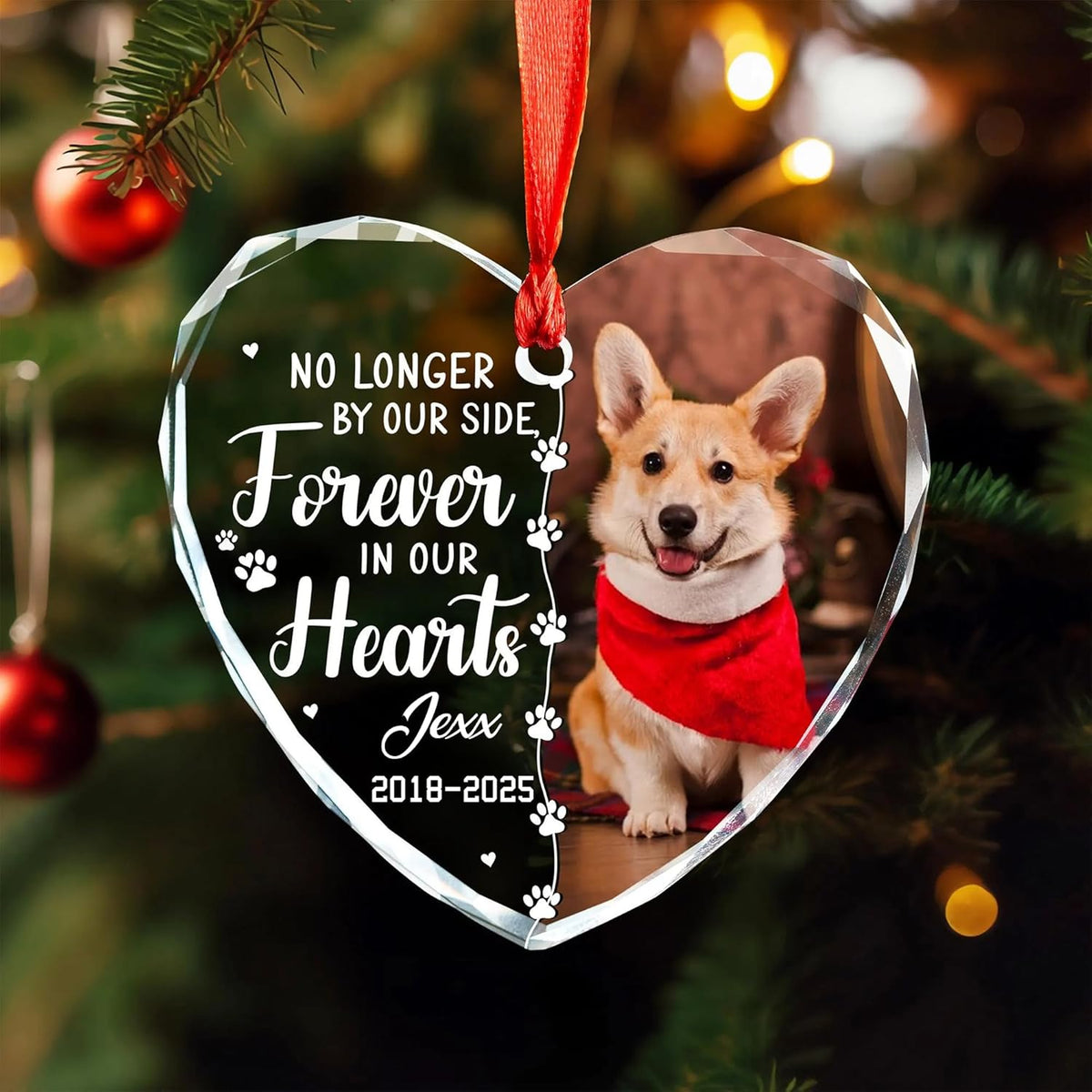 Custom Dog Christmas Ornament, Personalized Pet Keepsake, Customized Holiday Tree Decoration, Gift for Dog Lovers