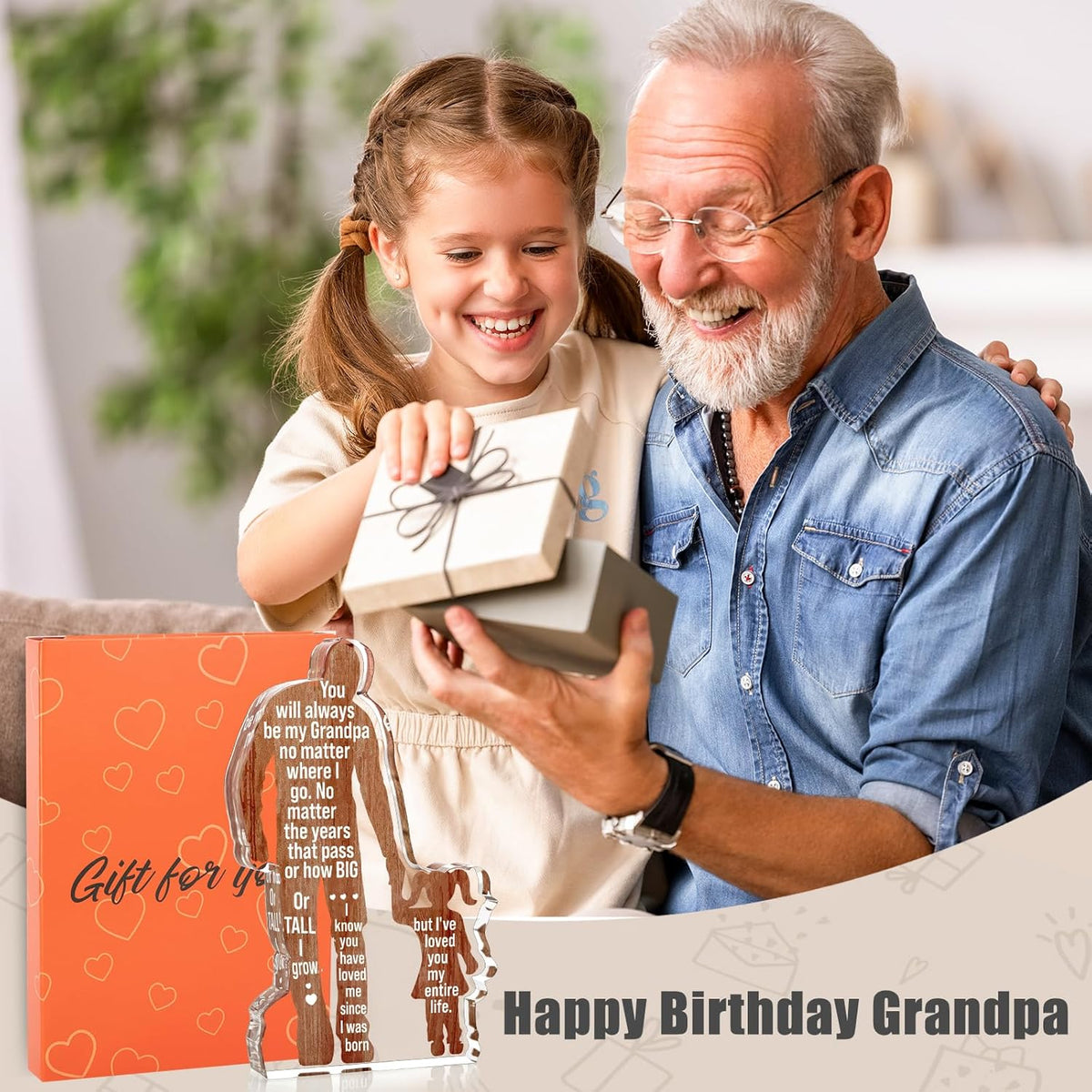 Grandpa Gifts from Granddaughter Grandpa Birthday Fathers Day Idea Gifts Best Grandpa Ever Gifts to My Great Grandpa Christmas Father's Day Grandparents Gifts Granddad Papa Plaque Sign