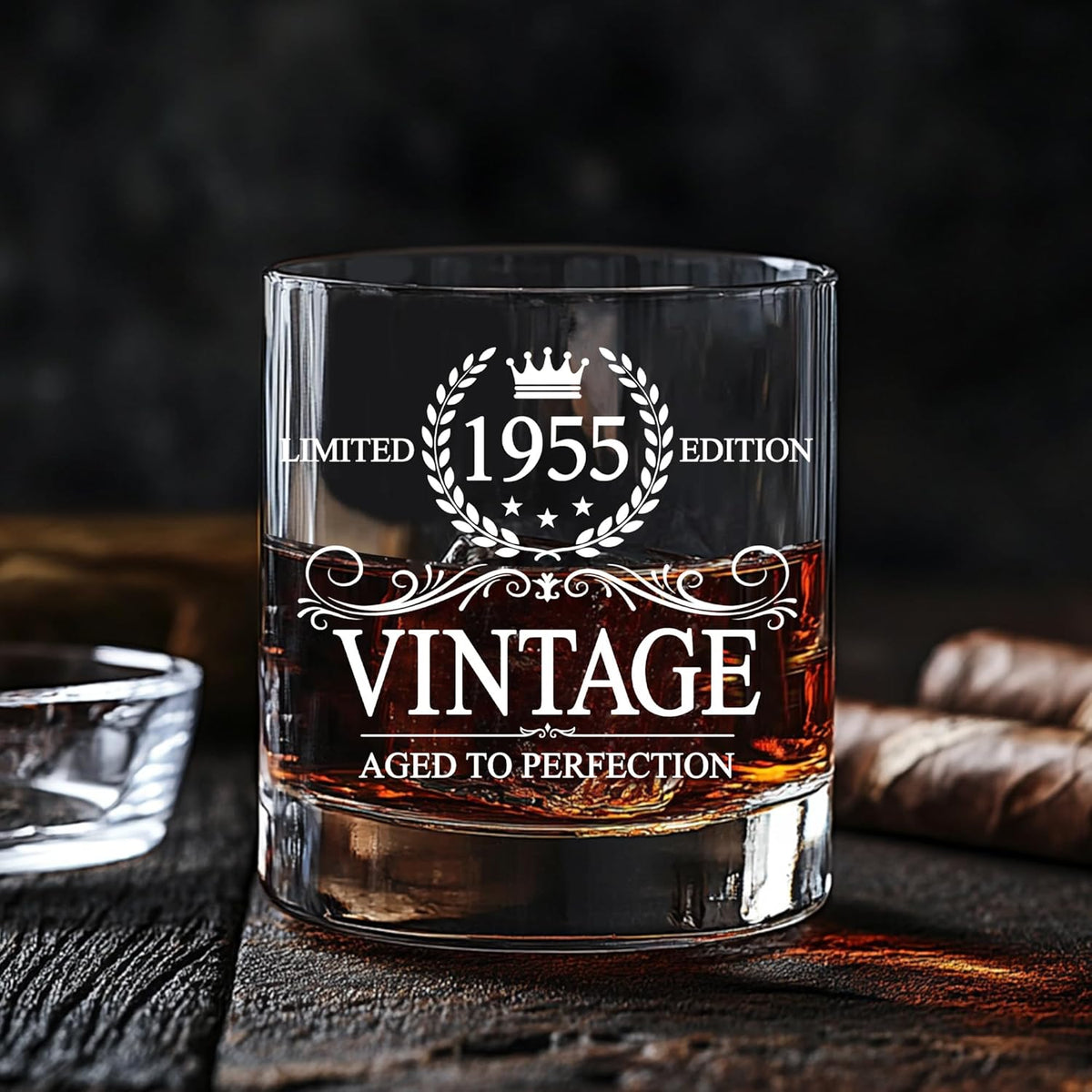 70th Birthday Gifts For Men - 70th Birthday Decorations - Gifts For 70 Year Old Man - 1955 Birthday Gifts - 70th Birthday Whiskey Glasses - Gift For 70th Birthday - 1955 Vintage Whiskey Glass