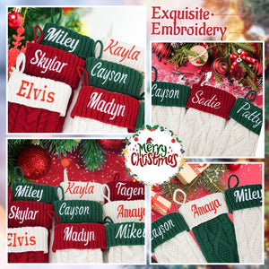 Personalized Christmas Stockings,Embroidered Christmas Stocking with name,Christmas Gift,Knit Christmas Stockings,Monogram Family Stockings