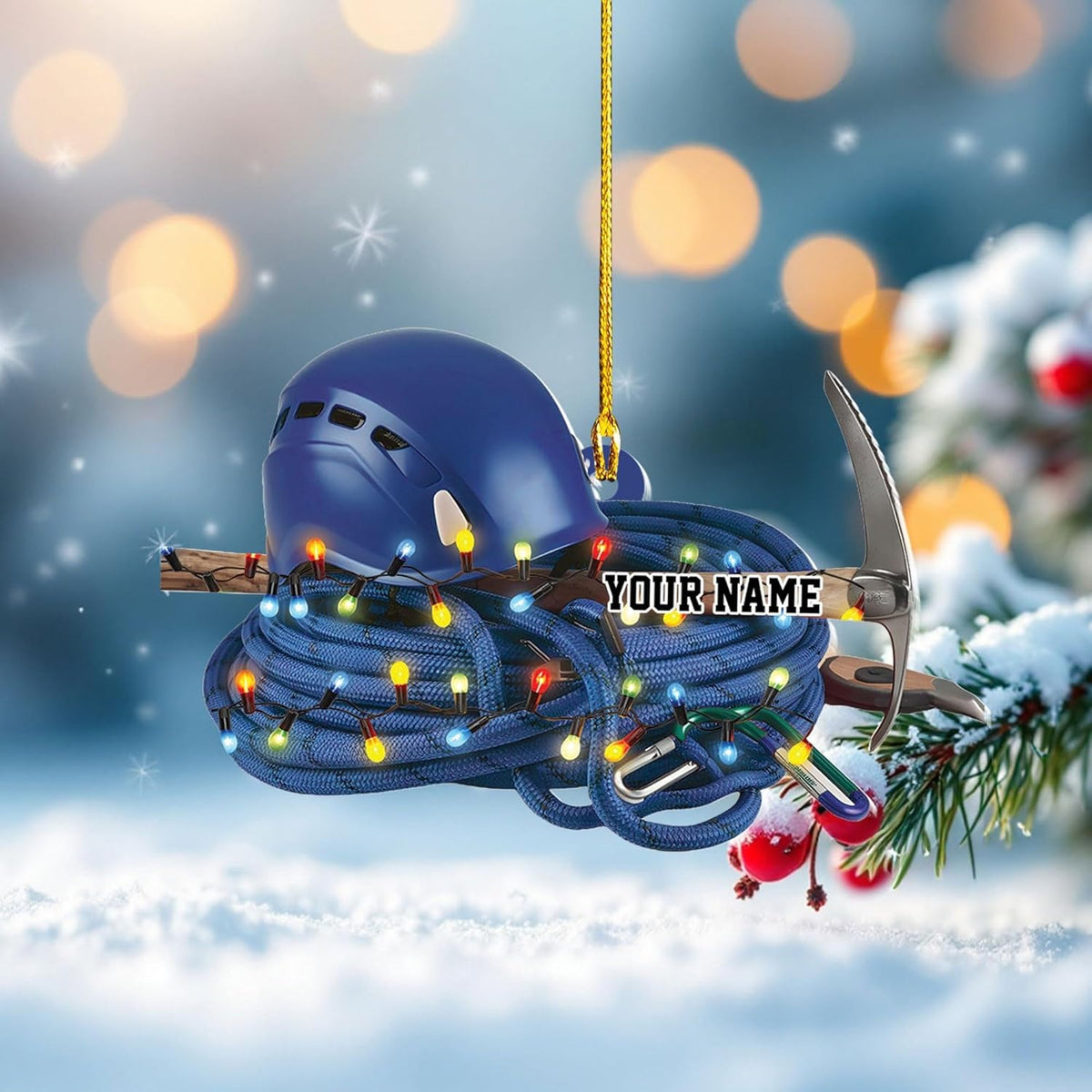 Personalized Climbing Gear Ornament, Custom Rock Climbing Gift, Acrylic Rock Climber Ornament Xmas Tree Decor, Mountaineer Christmas Decor, Adventure Lover Present, Hiker Gift