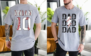 Personalized Baseball Dad Shirt - Custom Name and Number Baseball Daddy 2 Sided T-Shirt 81iYUi8QJCL._AC_SX679.jpg?v=1714981597