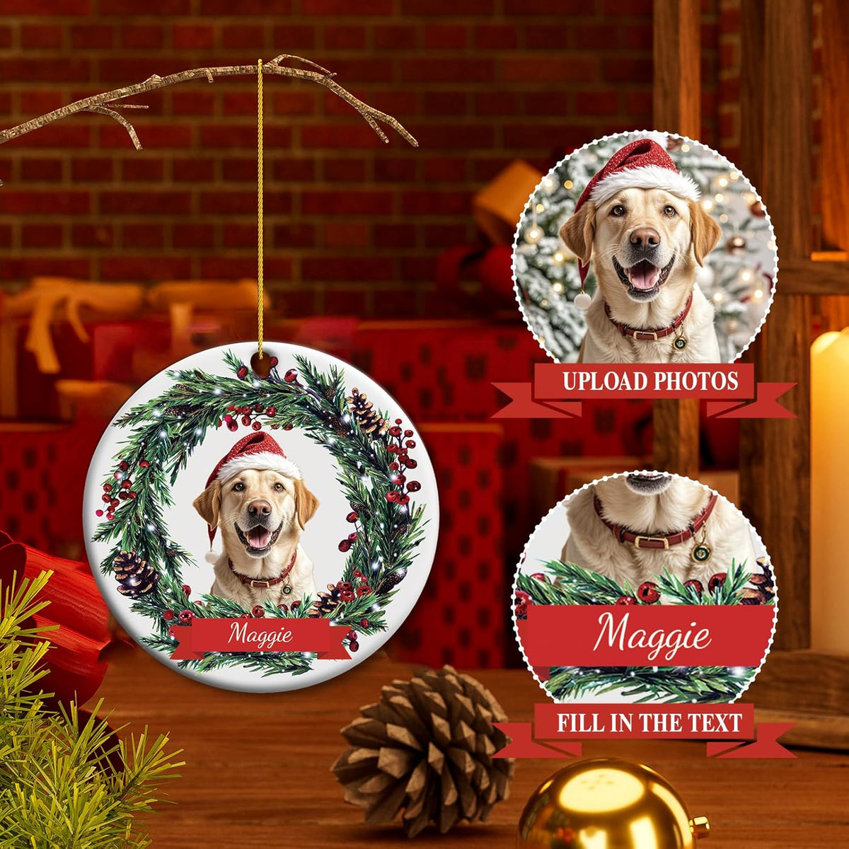 Personalized Dog Photo Christmas Ornaments - Custom Dog Ornaments for Christmas Tree, Personalized Pet Christmas Ornaments 2024, Pet Lovers Dog Owner Christmas Keepsake Gift