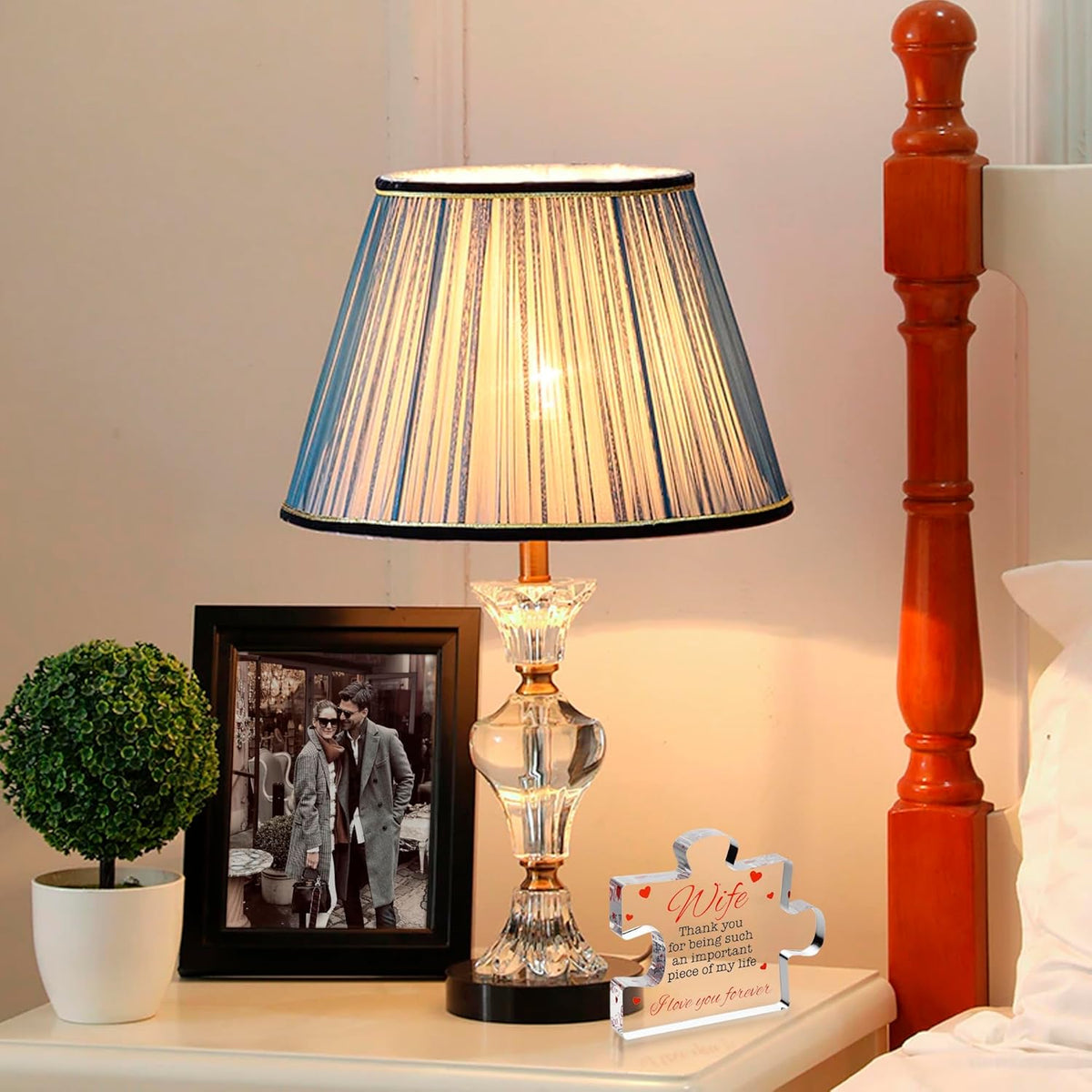 Gifts for Wife - Engraved Acrylic Block Puzzle Wife Gift - Cute Wife Gifts from Husband - Novelty Birthday Paperweights, Mother's Day, Cool for Women