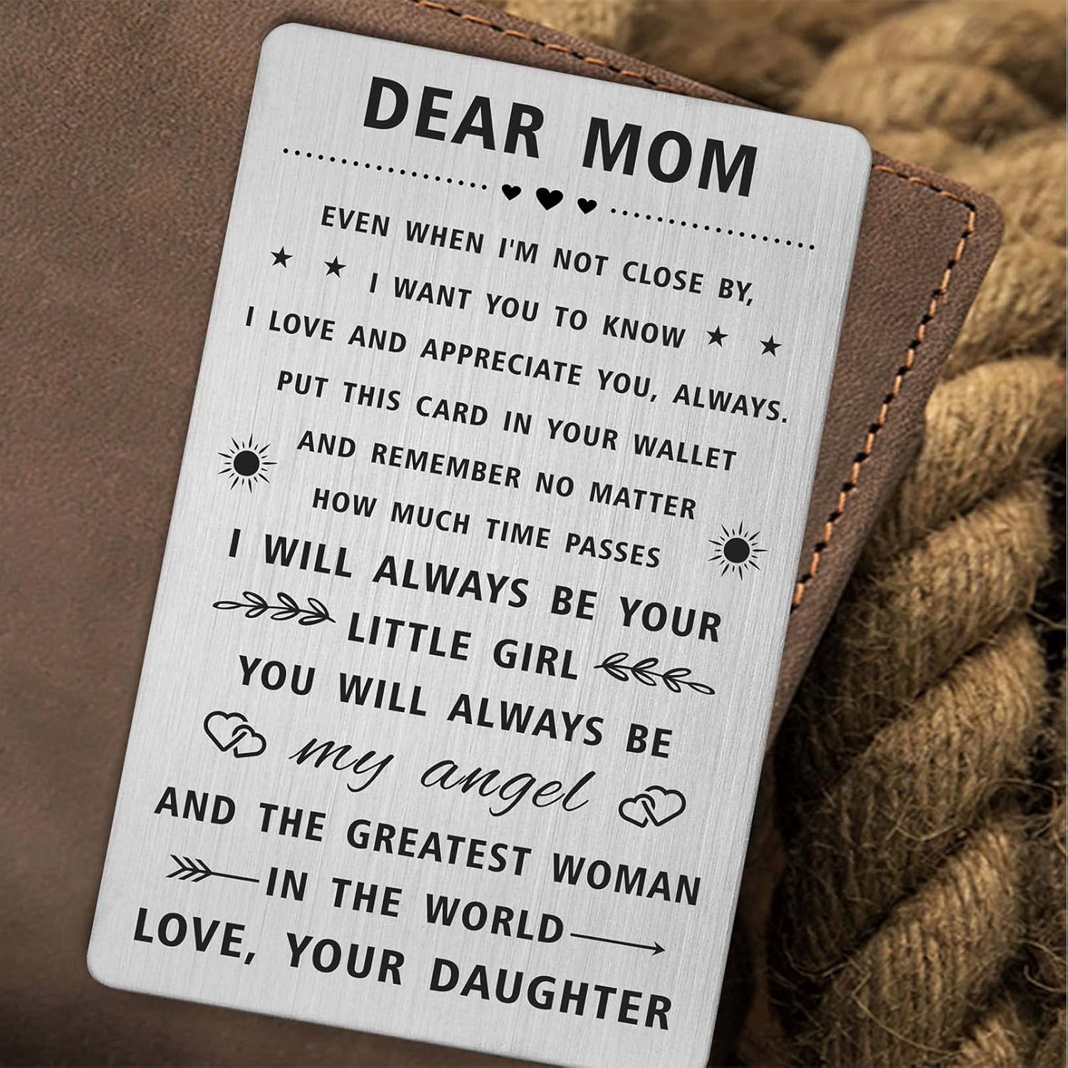 Mom Gifts for Women, Happy Mothers Day Card from Daughter, Long Distance Gifts Dear Mom, I love You Mother Birthday Present