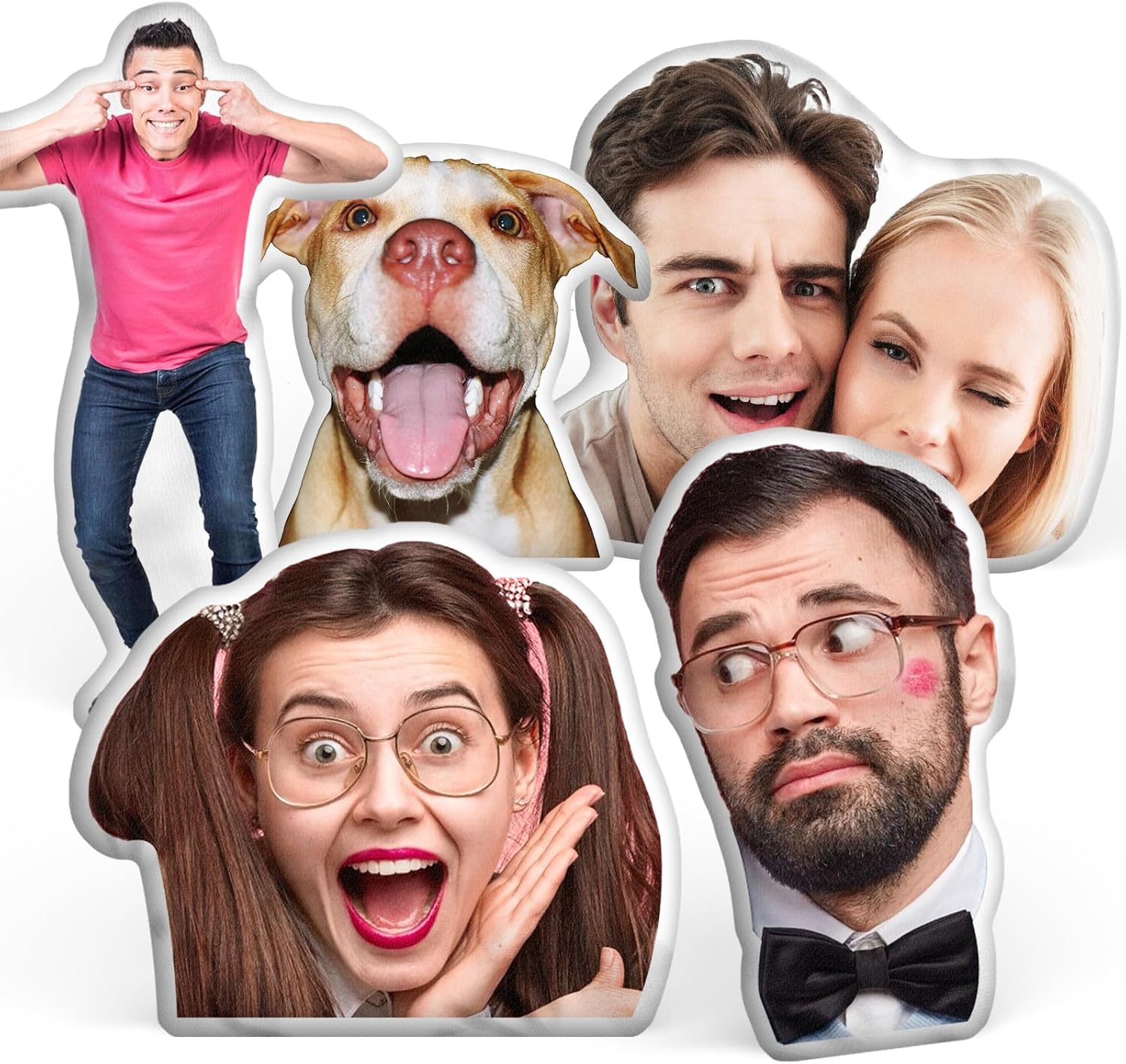 Custom Pillows with Picture, Customized Funny Pillow Personalized Photo, Custom Face Pillow for Valentines Gifts for Boyfriend Girlfriend, Custom Pet Pillow for Cat Dog Memorial Gifts