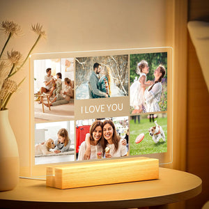 Custom Picture Frames with Photo, Personalized Photo Frame with Night Light, Customized Picture Frame, Personalized Mother's Day Gift Anniversary Birthday For Him For Her