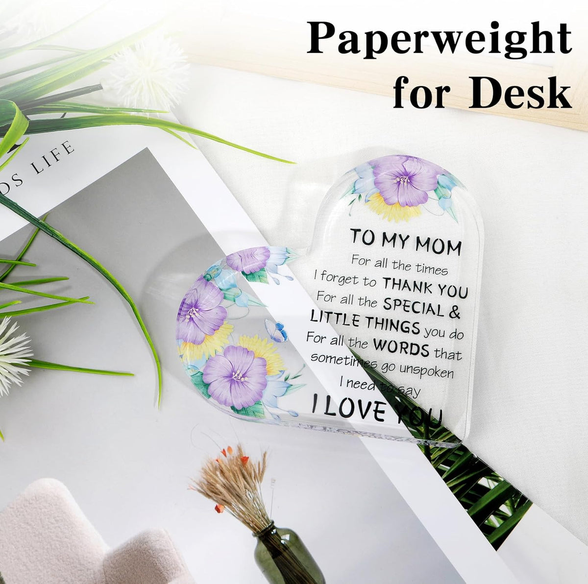 Mother's Day Gifts for Mom from Daughter Son, Mom Gifts, Mom Birthday Gifts, Presents for Mom, Mom Day Gift Ideas Acrylic Desk Decor, Mom Gifts for Christmas Thanksgiving Valentines Cool Gifts for Mom