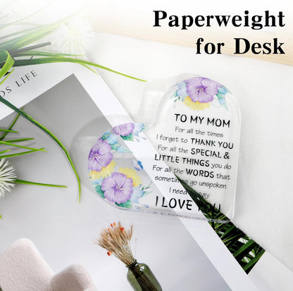 Mother's Day Gifts for Mom from Daughter Son, Mom Gifts, Mom Birthday Gifts, Presents for Mom, Mom Day Gift Ideas Acrylic Desk Decor, Mom Gifts for Christmas Thanksgiving Valentines Cool Gifts for Mom