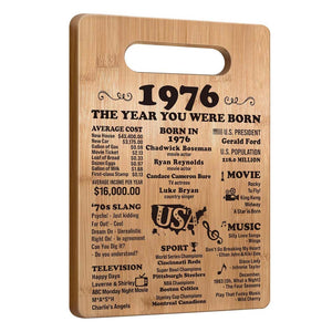 50th Birthday Gifts for Women Men, 1976 Birthday Gifts for Her Him, 50 Years Old Gifts, 50th Birthday Gift Ideas, 50th Birthday Decorations for Women Men, Back in 1976 Cutting Board Gifts
