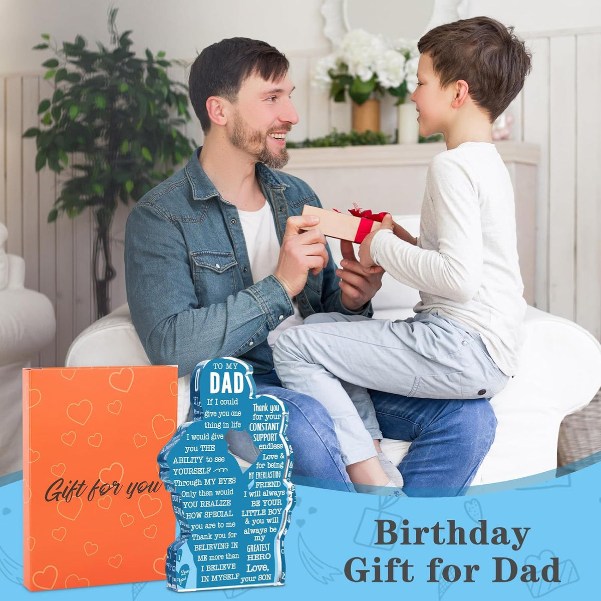 Dad Birthday Gifts from Son Christmas Gifts for Dad Unique Birthday Present Ideas for Father Daddy New Dad Best Dad Ever Gifts Father's Day Gifts Dad Acrylic Plaque Sign