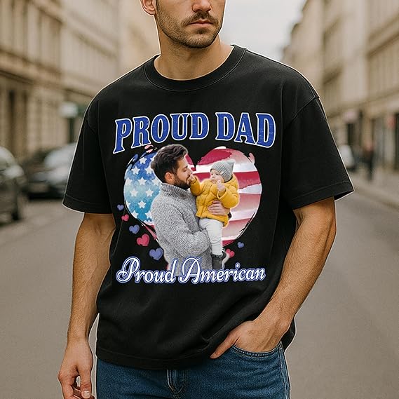 Make Father's Day Great Again Custom Shirts for Men 4th of July Personalized Gifts Customized Fathers Day Shirts Custom T Shirts Design Your Own Face Shirt