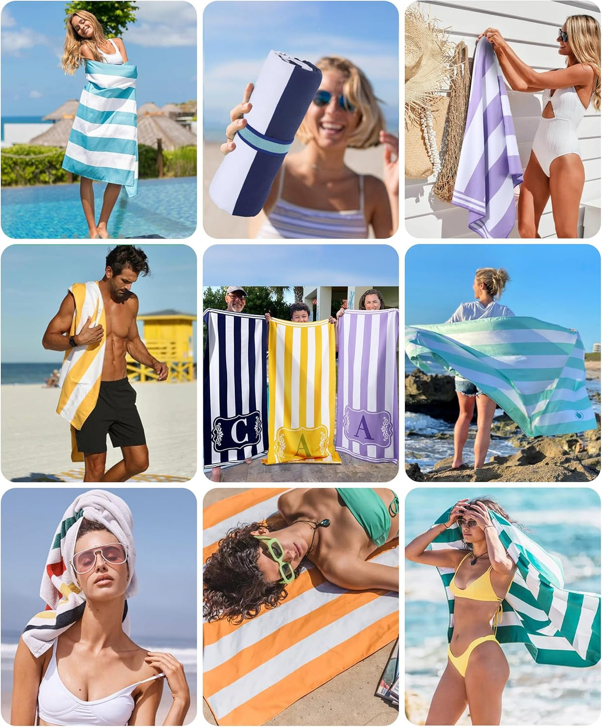 Monogrammed Beach Towels Pool Towels Women Birthday Gift Ideas Wife Personalized Custom Customized Godmother Female Teacher Boss Best Thank You Retirement Presents