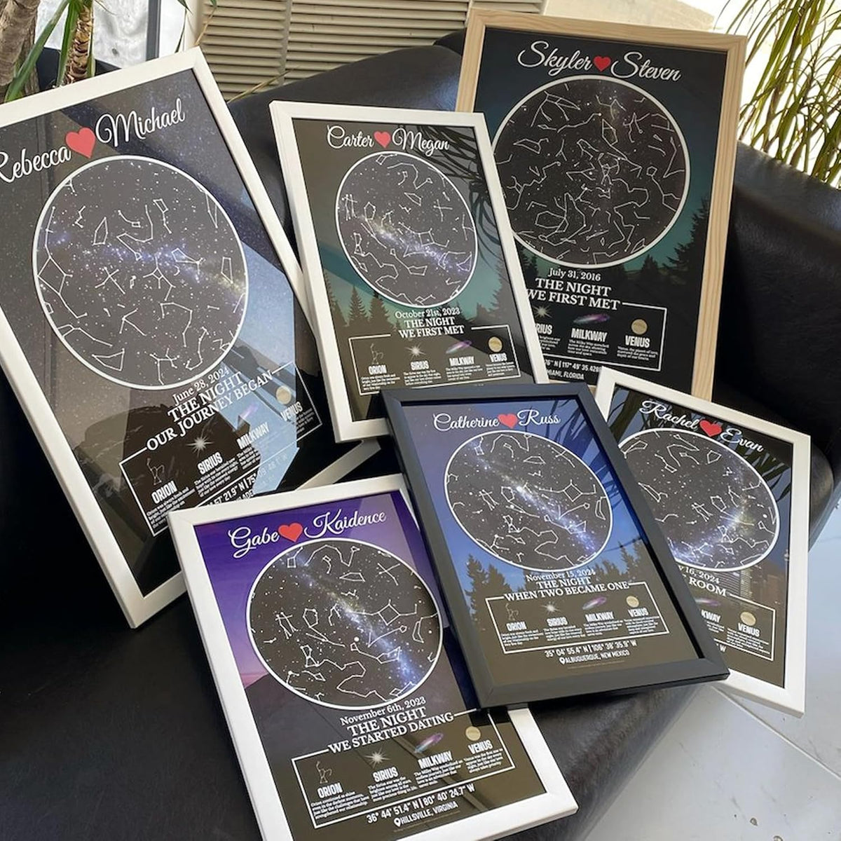 Custom Star Map for Couples Gifts, Personalized Glass Star Map for Anniversary Gift for Couples & Wife, Where We Met Map Gift, Star Map with Your Story, Unique Romantic Gift for Him Her, This Is Us