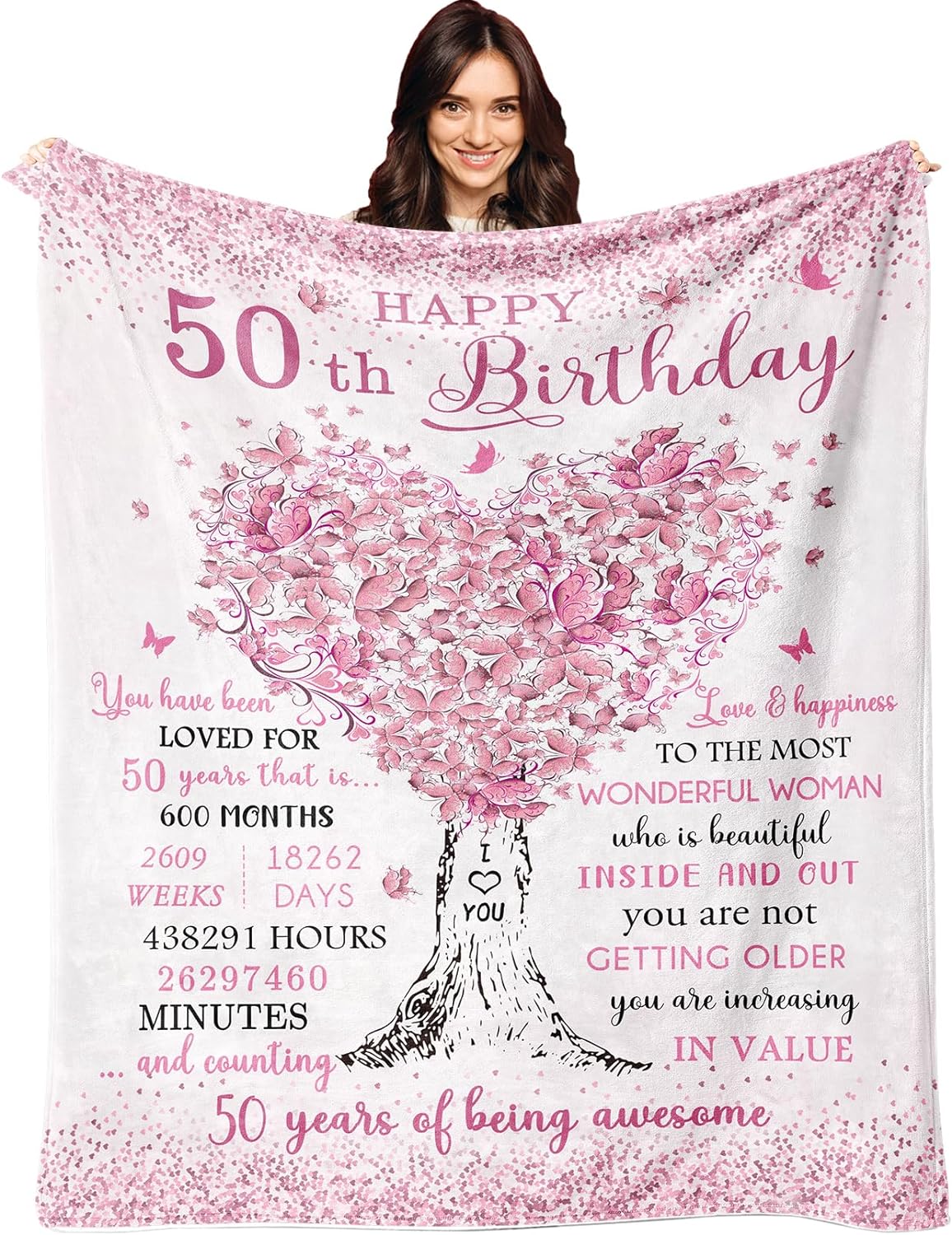 50th Birthday Gifts for Women Blanket 60 X50 , 50th Birthday Gifts, 50th Birthday Gift Ideas, 1975 Birthday Gifts, 50 Year Old Gifts for Women, 50th Birthday Gifts for Her,50th Birthday Blanket