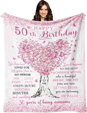 50th Birthday Gifts for Women Blanket 60 X50 , 50th Birthday Gifts, 50th Birthday Gift Ideas, 1975 Birthday Gifts, 50 Year Old Gifts for Women, 50th Birthday Gifts for Her,50th Birthday Blanket