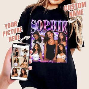 Custom Bootleg Rap Tee Shirt for Boyfriend Girlfriend Face Tshirt Custom Vintage Graphic Shirt Gift Idea Birthday Christmas Valentine Gift